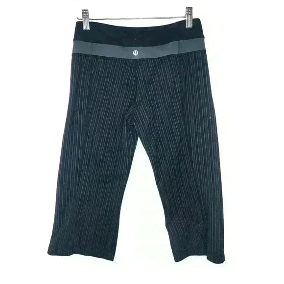 Lululemon women's cropped leggings black grey size 6 - Picture 2 of 6
